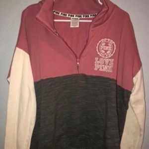 Victoria secret pink 1/4 zip fleece sweatshirt